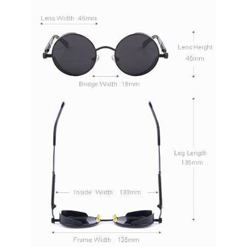 Black Retro Sunglasses-The Steampunk Cave