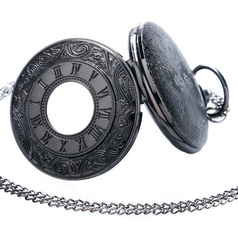Black Steampunk Pocket Watch-The Steampunk Cave