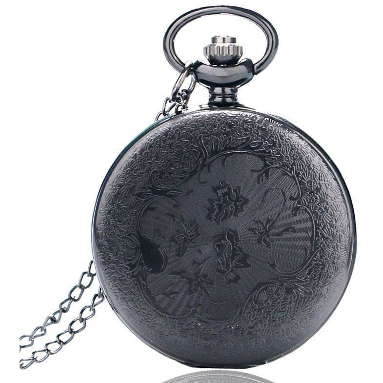 Black Steampunk Pocket Watch-The Steampunk Cave