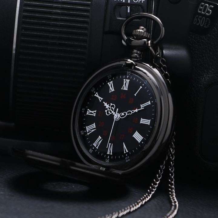 Black Steampunk Pocket Watch-The Steampunk Cave