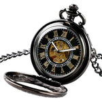 Elegant Black Fob Watch-The Steampunk Cave