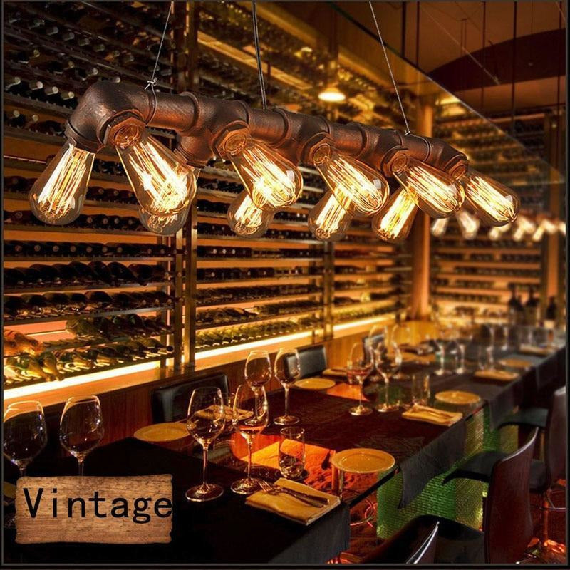 Industrial Steampunk Pendant Lamp - 10 Light Sources-The Steampunk Cave