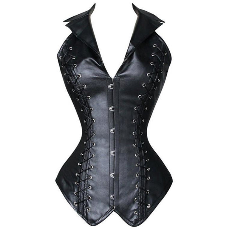 Lace Up Leather Corset - 2 Color Variants-The Steampunk Cave