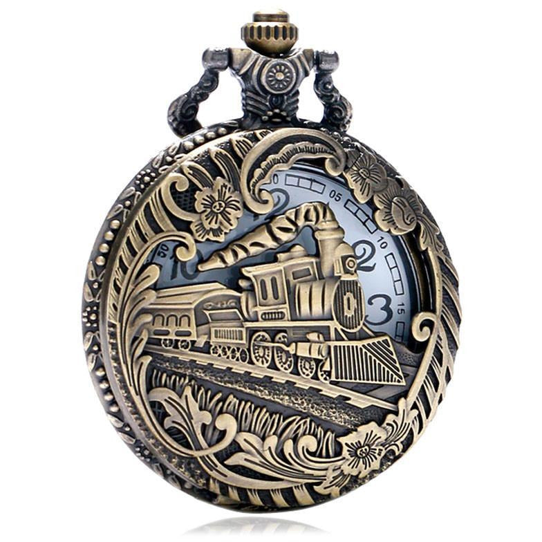 Locomotive Pocket Watch-The Steampunk Cave