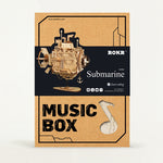 DIY 3D Steampunk Submarine Wooden  Assembly Music Box
