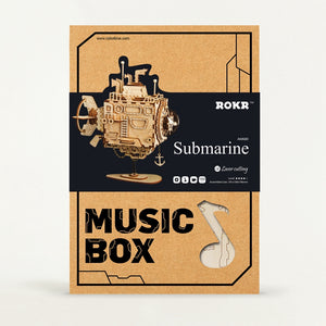 DIY 3D Steampunk Submarine Wooden  Assembly Music Box