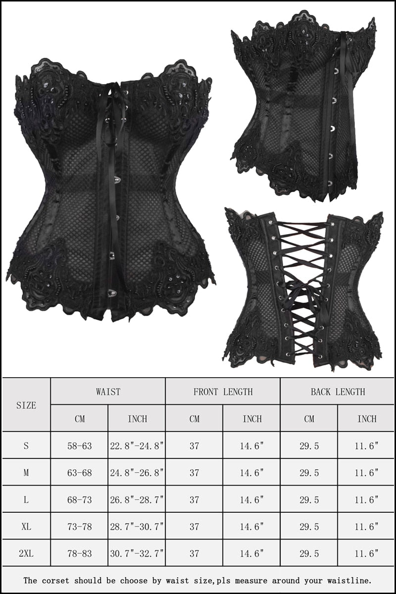 Women's Sexy Mesh   Steampunk Gothic Waist Trainer