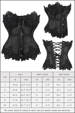 Women's Sexy Mesh   Steampunk Gothic Waist Trainer