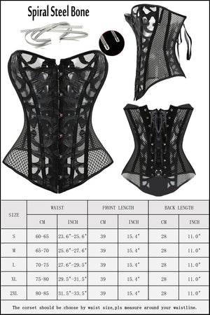Women's Sexy Mesh   Steampunk Gothic Waist Trainer