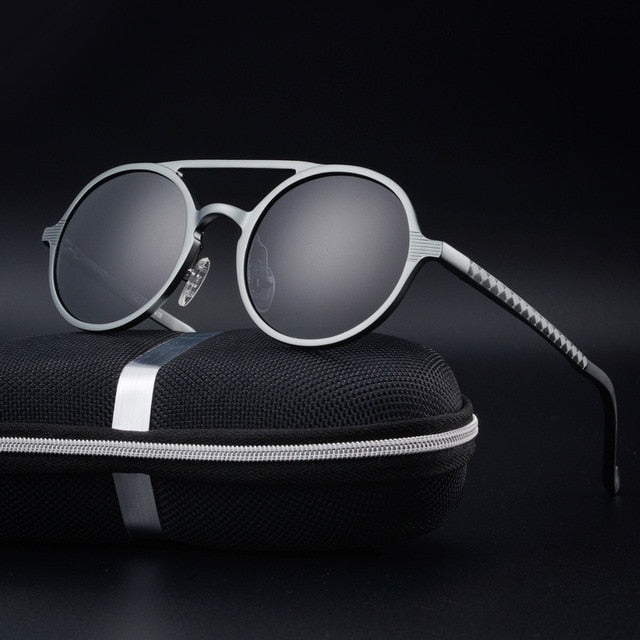 Retro Round Steampunk Sunglasses