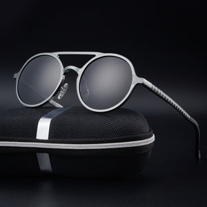 Retro Round Steampunk Sunglasses