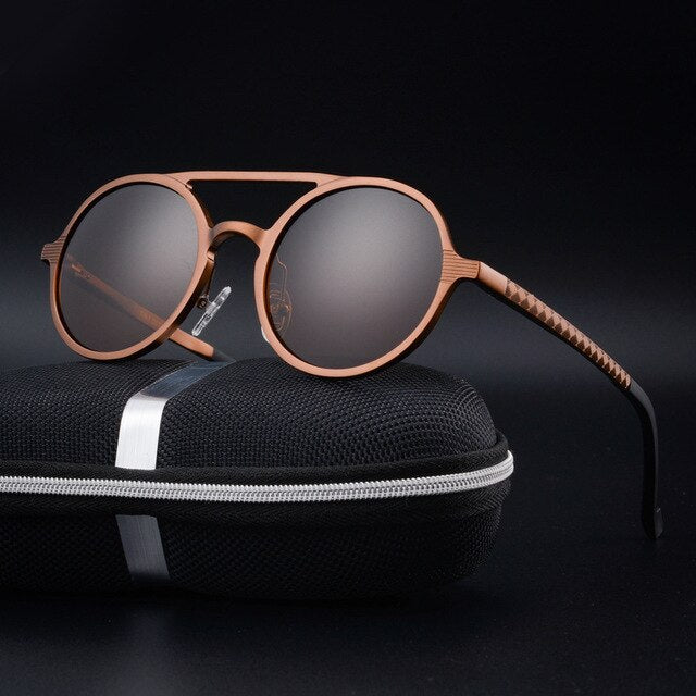 Retro Round Steampunk Sunglasses