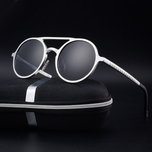 Retro Round Steampunk Sunglasses
