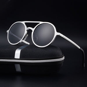 Retro Round Steampunk Sunglasses