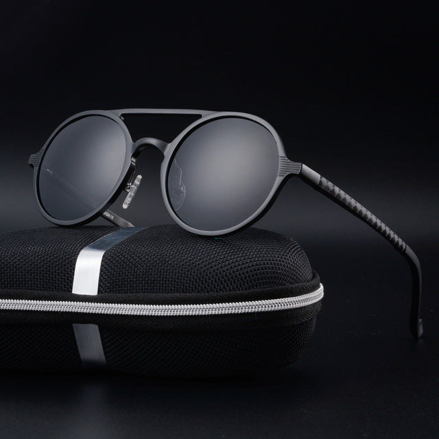 Retro Round Steampunk Sunglasses