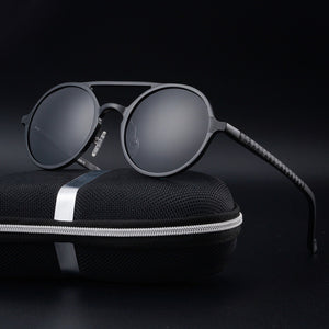Retro Round Steampunk Sunglasses