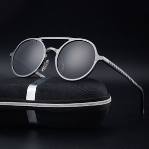 Retro Round Steampunk Sunglasses
