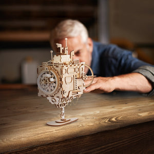 DIY 3D Steampunk Submarine Wooden  Assembly Music Box