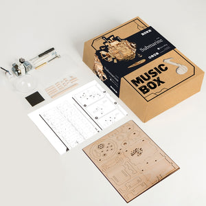 DIY 3D Steampunk Submarine Wooden  Assembly Music Box
