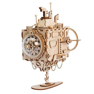 DIY 3D Steampunk Submarine Wooden  Assembly Music Box