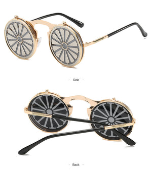 Steampunk Flip-up Retro Mirror Sunglasses
