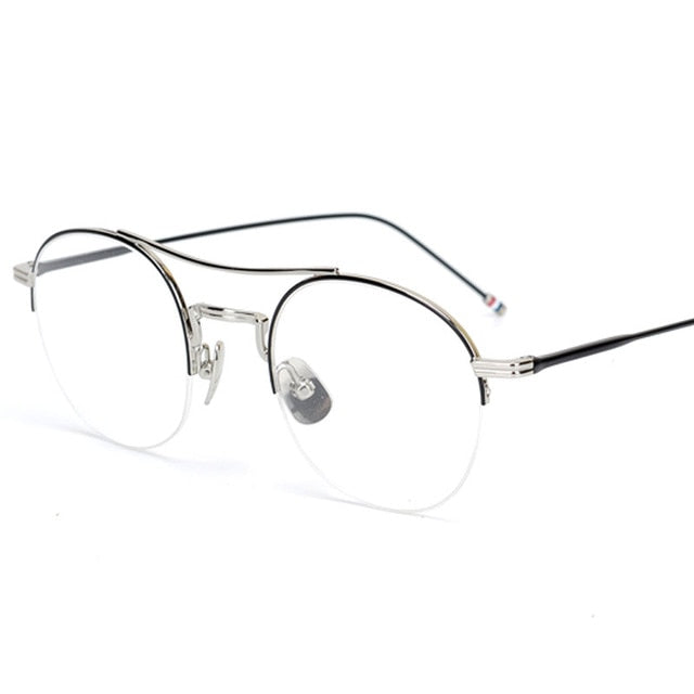 Steampunk Round Clear Computer Glasses