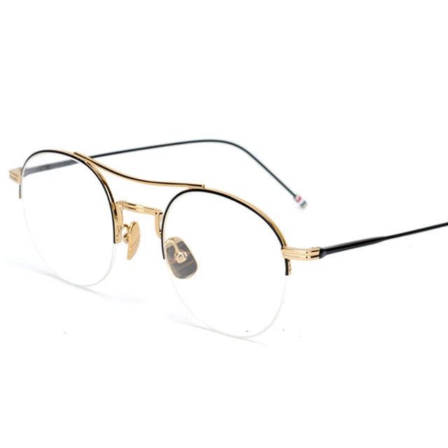 Steampunk Round Clear Computer Glasses