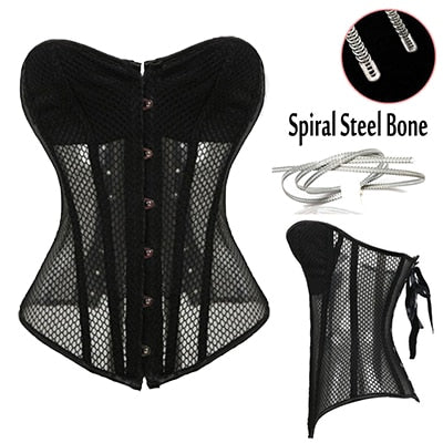 Women's Sexy Mesh   Steampunk Gothic Waist Trainer