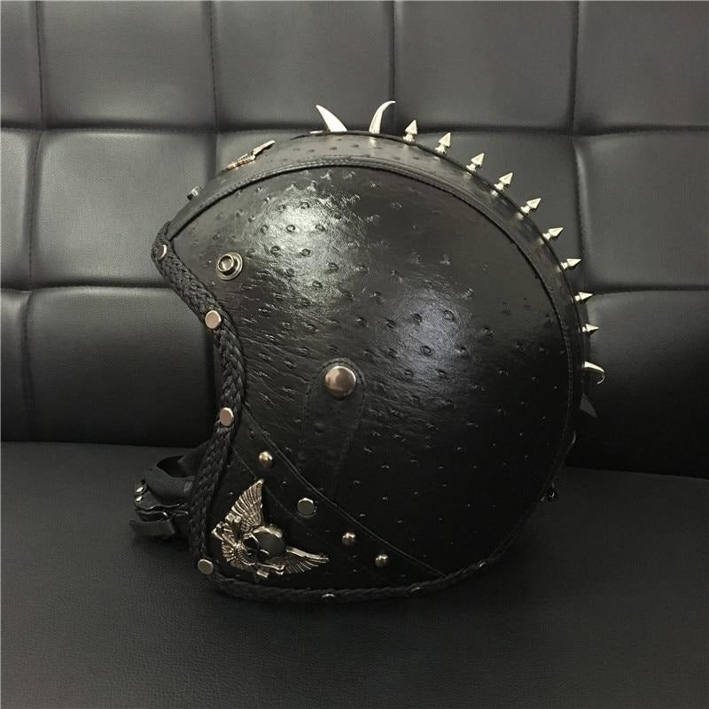 dot steampunk motorcycle helmet DOT Certified Badass Open Face Helmet – 5 Sizes – The Steampunk Cave