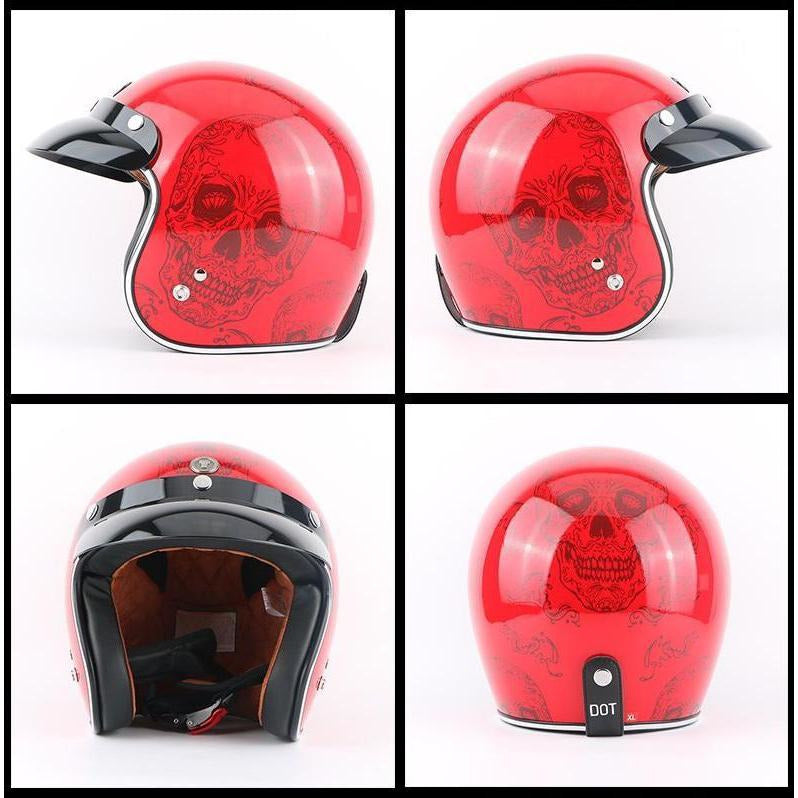 DOT Certified Retro Open Face Helmet – 4 Designs-Helmet-The Steampunk Cave