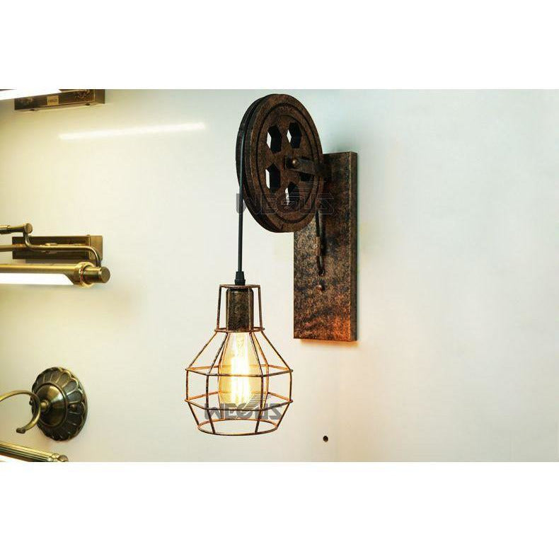 Pulley Wall Sconce-The Steampunk Cave