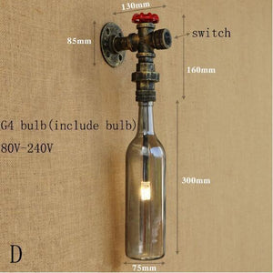 Steampunk Glass Wall Lamp - 4 Color Variants-The Steampunk Cave