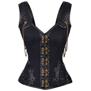 Steampunk Leather Corset – 5 Sizes-The Steampunk Cave